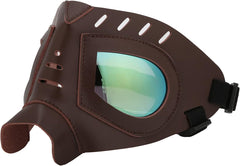 Pet Sunglasses Dog Goggles Reflective Lenses Adjustable Button Pu Leather for Puppy Outdoor Activities