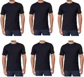 Kirkland Signature Men's Crew Neck Tee 100% Combed Heavyweight Cotton T-Shirts (Pack of 6)