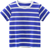 Toddler Kids Baby Boys Girls Striped Short Sleeve Crewneck T Shirts Tops Tee Clothes Casual Summer Top Clothes