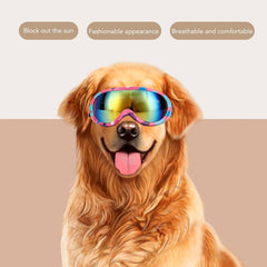Dog Sunglasses, Dog Eye Wear Glasses Winproof for Dogs Eyes Red Lens (White Frame) Dog Goggles
