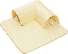 Cooling Bed Mat Cat Bed Multiuse Exercising Reversible Lightweight Removable Easy to Carry Clean Crate Mat Sleeping Pad, Yellow, 60x60x20cm
