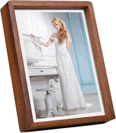 Rustic Picture Frame Wooden Photo Frame Decorative Wood Frame with Sapele Wood and Acrylic Glass Covers for Tabletop or Desktop Display (8x6)