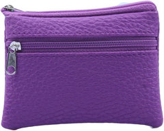 Women Men Leather Wallet Multi Functional Zipper Leather Coin Purse Card Wallet - HHmei Men's And Women's Coin Purse Card Package| Modern Beige Floral Laptops Waist Fossil Satchel (Light Purple)