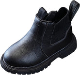 sfdgfhyf Little Boys Cute Boots Girls Boys Children Ankle Boots Kids Low Heel Booties Fashion Side (Black, 3-3.5 Years Toddler)