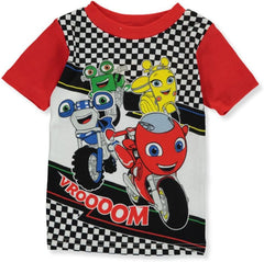 AME Sleepwear Boys Nickelodeon Ricky Zoom Cotton Toddler Pajamas (2T) White