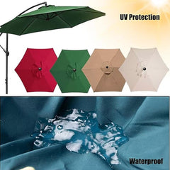 Replacement Parasol Canopy, Patio Replacement Canopy, Outdoor Replacement Parasol Cover Surface Polyester Fit 6/8 Ribs Offset Hanging Umbrella