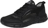 Fashion Spring and Summer Men Sports Shoes Flat Bottom Lightweight Fly Woven Mesh Hollow Design Breathable Comfortable Solid Color Lace Up Mens Lite Adapt V3 Sneaker - (Black, 8.5)