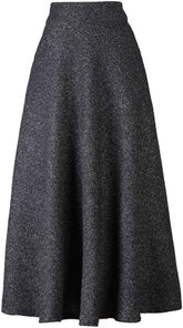 Choies Women's High Waist A-line Flared Long Skirt Winter Fall Midi Skirt