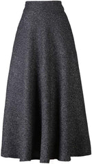 Choies Women's High Waist A-line Flared Long Skirt Winter Fall Midi Skirt