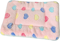 Cloud Heart Print Bone Paw Pattern Rectangle Pet Mat Winter Soft Flannel Cat Bed Mat Pet Supplies Cat Sleeping Pad