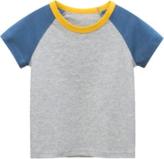 Toddler Kids Girls Boys Short Sleeve Basic Color Block T Shirt Casual Tees Shirt Tops Comfortable Summer Tops