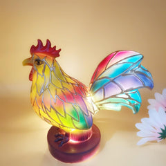 Vintage Book Lamp – Faux Leather Stack Base, Handmade Colored Glass Shade | Decorative Nightstand Light for Lounge Corner Mantel Library Apartment Interior Seasonal Art Theme Illumination Featu