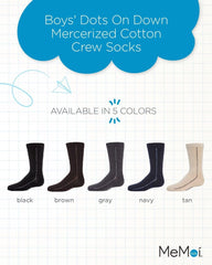 MeMoi Boys' Dots On Down Mercerized Cotton Crew Socks