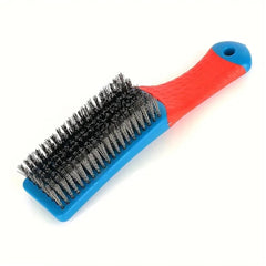 Wire Brush Duty Stainless Bristles with Plastic Handle Grip for Rust, Wielding Slag, Dirt & Paint Scrubbing with Deep Cleaning