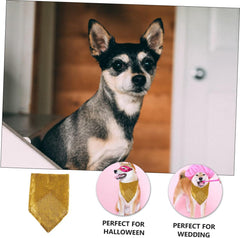 GANAZONO 2pcs Sequin Collar Cooling Bandana Dog Triangle Scarf Pet Bib for Photography and Costumes