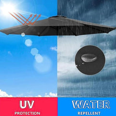 Round Replacement Parasol Canopy, 200/270/300cm,6/8 Arms Garden Umbrella Fabric Canopy Cover Replacement Umbrella Cloth For Patio Market Table