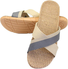 Hwayslon Fashion Unisex Linen Summer Beach Shoes Skidproof Indoor Slippers