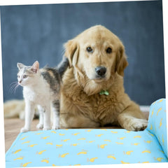 Pet Cooling Mat for Cats and Dogs Lightweight Cooling Cushion Adorable Banana Print Portable Ice Silk Pet Bed for Indoor and Outdoor Use