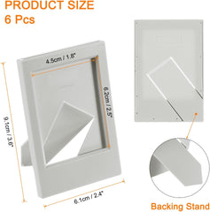 uxcell 6 Pcs Mini Picture Frames 2.4 x 3.6 Inch Rectangle Small Picture Photo Frame Holder for Tabletop Display Photos Paintings Landscape Posters Artwork, Grey