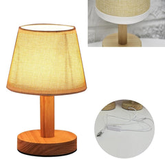 DBKMPZ Small Table Lamp,Bedside Table Lamp,Vintage Lamp,Wooden Bedside Lamp Simple Bedroom Lamp Linen Shade Mini Desk Lamp Night Light Nightstand Lamp for Bedroom,Living Room,Kids Room