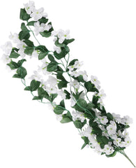 Ciieeo Petal Artificial Violet Flowers Hanging Vine Faux Plants for Wedding Home Decor White Green Simulation Boho Floral Arrangement for Table Setting and Craft Projects