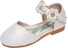 Girls' Sandals Fashion Spring and Summer Sandals Dress Dance Performance Princess Shoes Light Sequin Mesh Bow Shoes (White #2, 8.5 Toddler)