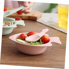 Children's Straw Bowl Set 4 Large Bowls for Eating Soup Salad Rice Snacks Smooth Edges Safe for Boys and Girls
