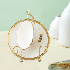 Tea Saucer Display Stand Twist Wire Tea Saucer Cup Rack for Coffee Mug Plate