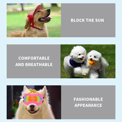 Pet Goggles for Outdoor Windproof Eye Protective Dog Goggles Dog Sun Glasses Adjustable Pet Goggles Travel Sun Glasses