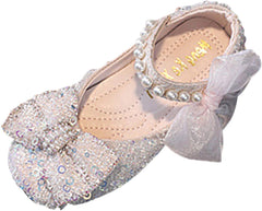 Toddler Girl Dress Shoes,Dance Shoes for Girls Childrens Pearl Princess Shoes Baby Girls Shoes for Party Wedding Gift