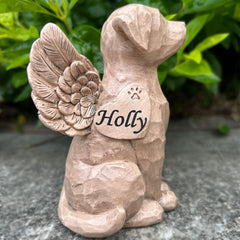 Personalized Dog Angel Memorial Figurine, Custom Pet Dog Statue, Engrave Pet Sympathy Memorial Gifts