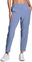 RBX Women's Ankle Pant, Quick Drying Lightweight Stretch Woven Flat-Front Straight Leg Pants