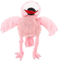 LOGOFUN Plush Flamingo Hand Puppet Stuffed Flamingo Hand Toy Furry Bird Hand Puppet Funny Storytelling Plaything for Children Story Telling