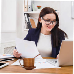 IMIKEYA Wooden Mug Set Sour Jujube Design Coffee Cup Milk Cup Modern Saucer for Housewarming