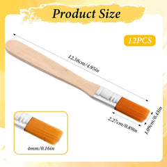 5 Inch Small Paint Brushes Set for Touch Ups - Shimmeroo 12-Pack Mini Soft Bristle Paint Brush with Wooden Handle - Perfect for Wall Repair, Fencing Edges, Art Painting, Crafts & Small Projects