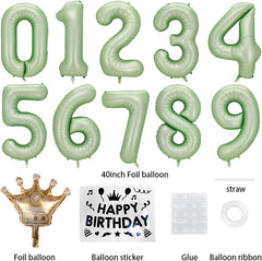 40 Inch Green Foil Balloon Number 14,Crown 14th Birthday Party Decorative Balloons,Number Large Numbers Balloon 14,Girls Boys 14th Birthday Decoration Anniversary Wedding 14th Birthday Party Supplies