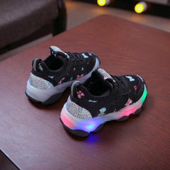 Kids Light Up Shoes Low Top Cool Rechargeable Flashing Unisex Run Sports Crystal Dancing Sneakers