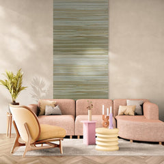 CONCORD WALLCOVERINGS ™ Display Sample, Grasscloth Texture Wallpaper Roll, Decorative Green Vinyl, Natural Weave Pattern, Textured Wall Covering for Living Room, Bedroom, Office, 7"x10"