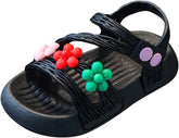 Children Shoes Summer Flower Princess Flat Sandals Comfortable Fashion First Walking Shoes Girls Bow Sandals (Green, 2-2.5 Years Toddler)