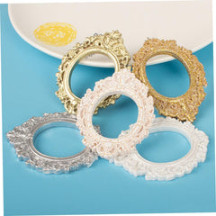 5pcs Mini Vintage Resin Picture Frame Pure Matte Shimmering and Textured Frames for Landscapes and Home Decor
