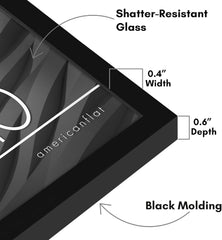 Americanflat 8x10 Picture Frame with Shatter-Resistant Glass - Streamline Collection - Thin Border Photo Frame for Tabletop and Wall Display - Hanging Hardware and Easel Stand Included - Black