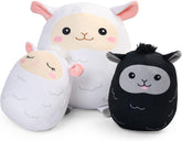 BenBen Lamb Plush Toy, Set of 3, 12" and 7'' Squishy Lamb Stuffed Animals, Kawaii Sheep Plushies Gift for Kids, Cute Plush Pillow, Easter Basket Stuffers