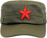Military Cap Baseball Cap Red Star Army Cap Vintage Men Flat Top Cool Hat