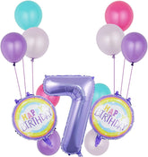 Balloons,Purple Balloons Party Supplies 7th Birthday Balloon,32"Large Size Rainbow Number 7 Balloon Set Party Supplies 7th Sweet Birthday Wishes Balloon Bouquet Decorations - Purple 7