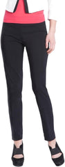 SLIM-SATION Women's Wide Band Ankle Pant Pull-on Pant with Tummy Control