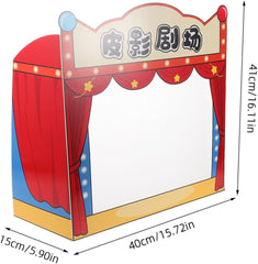 Puppet Theater Stage for Boy Girl Family Shadow Puppets Storytelling Kit for Kindergarten and Home Use Interactive Learning and Creative Play