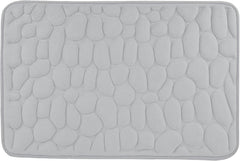 Generic Memory Foam Bath Mat Massage Stone Embossed Bathroom Rugs Super Water Absorbent Machine Washable Bath Rugs Non-Slip Bath Mat Entrance Bedroom Floor Carpet Doormats Living Room, 60* 90cm, Grey