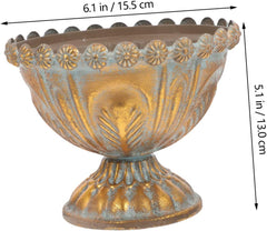 Vintage Metal Flower Bucket Planter for Home Decor Retro Iron Plant Pot Drainage for Indoor and Outdoor Flower Arrangements