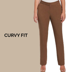 Rafaella Women's Curvy Fit Gabardine Slim Leg Pant