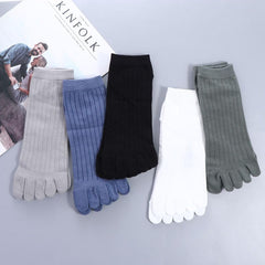 Leadigol Split Toe Socks Breathable Soft Sport Hosiery Striped Women Sweat Absorbing Short Tube Socks Men Socks